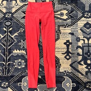 Vibrant Pinkish-Red High-Waisted Leggings